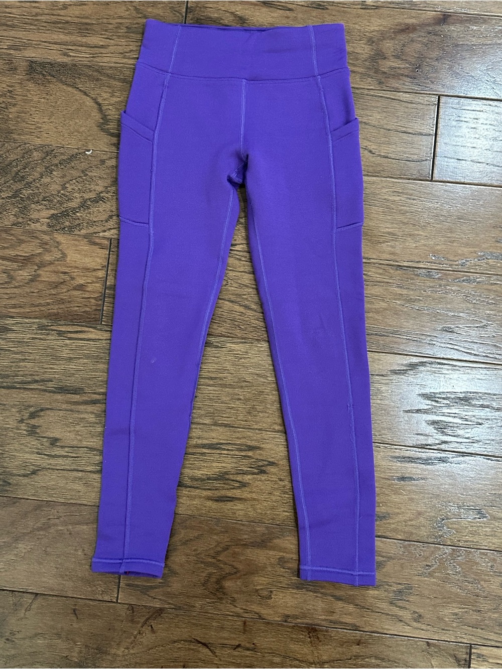 Athleta Girls Kids Purple Active Leggings with Side Pockets Kid’s 8-10